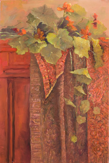 Nasturtiums Paisley by Priscilla Fossek